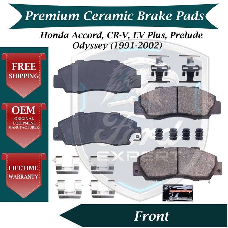 Premium OE Front Ceramic Brake Pads Kit For 1991-2002 Honda Lifetime Warranty