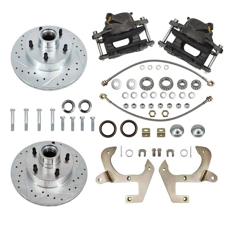 Front Disc Brake Conversion Kit Drilled for 1949-1954 Chevy Car/53-62 Corvette gallery
