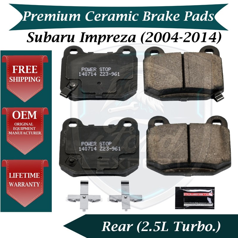 New OE Rear Ceramic Brake Pads Kit For 2004-2014 Subaru Impreza 9 Yr Warranty