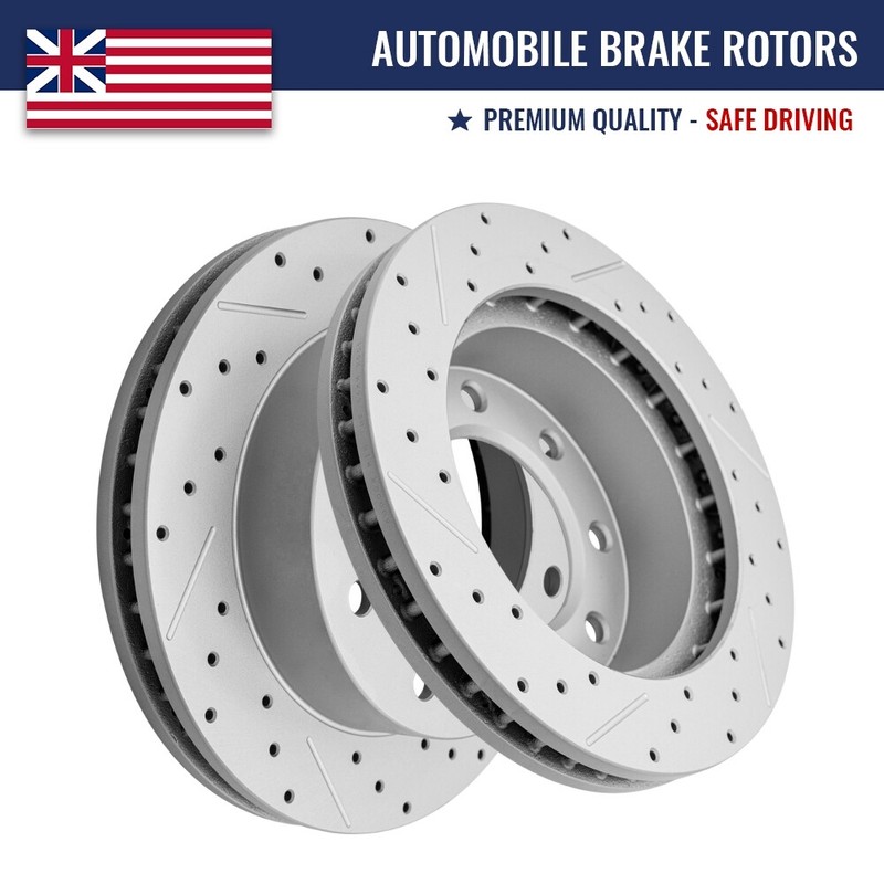 Front Drilled Brake Rotors for Chevy Silverado 2500 HD 2003-2022 Express 3500 V8