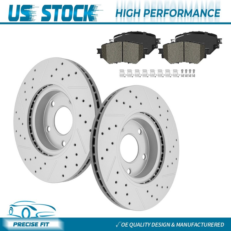 295mm Front Drilled Rotors & Brake Pads for 2014-2018 Mazda 3 Built in Mexico