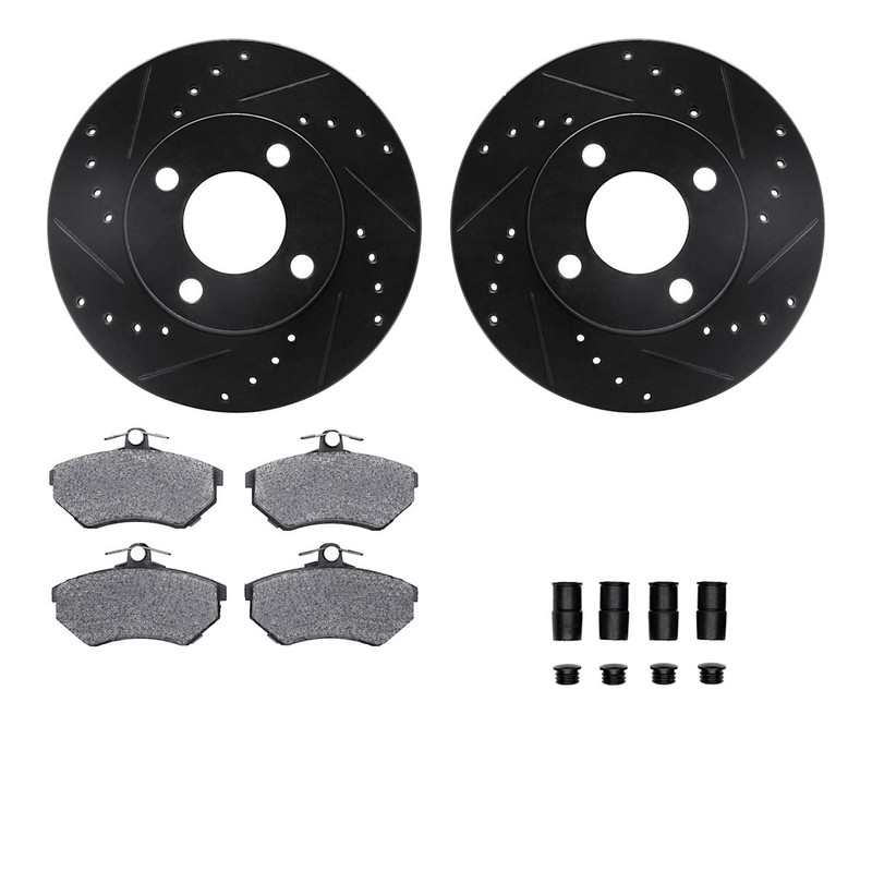 WHUH1-73002 R1 Concepts 2-Wheel Set Brake Disc and Pad Kits Front for 80 Quattro