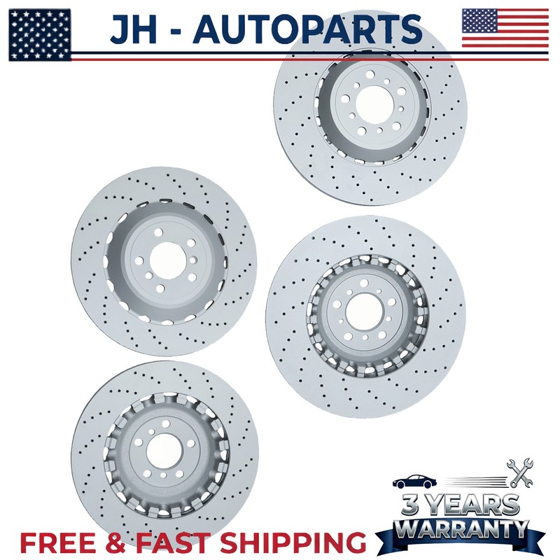 4X Front & Rear Vented & Drilled Disc Brake Rotors For BMW F06 F10 F12 F13 M5 M6 gallery