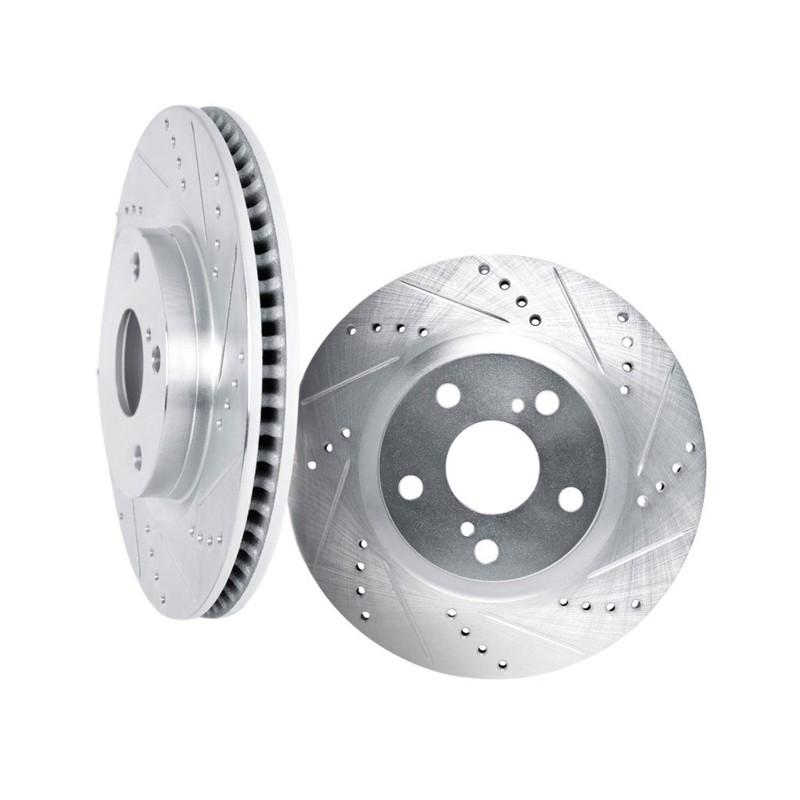 For Jaguar XF 2016-2024 Brake Rotor Set Front | Cast Iron | Drilled and Slotted gallery