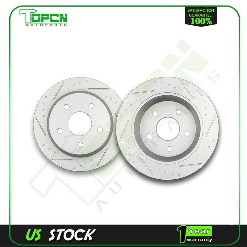 Rear Brake Rotors Slotted For 2010-2015 Chevrolet Camaro LT 3.6L