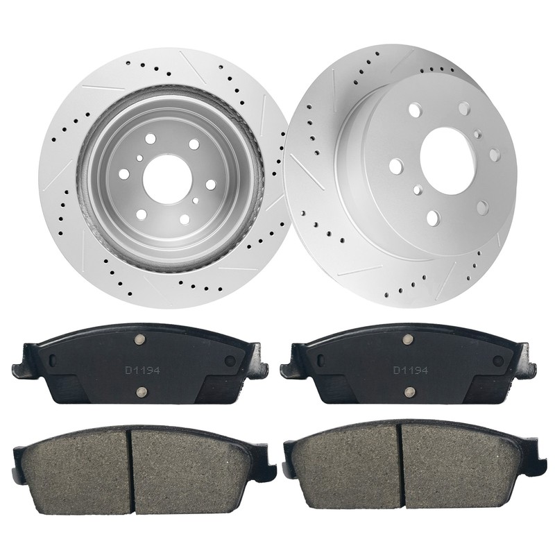 Front & Rear Rotors + Brake Pads for Chevrolet Tahoe Silverado GMC Sierra 1500 gallery