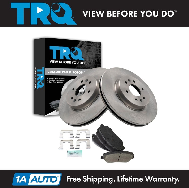 TRQ Front Brake Pad & Rotor Kit Brake Rotor For 2009 Kia Borrego