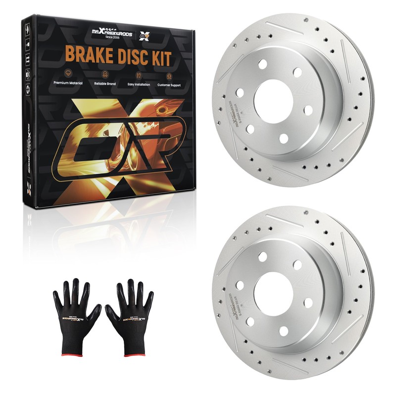 Rear Drilled&Slotted Brake Rotors for GMC Yukon/Yukon XL 1500 2000-2006 S-55084 gallery