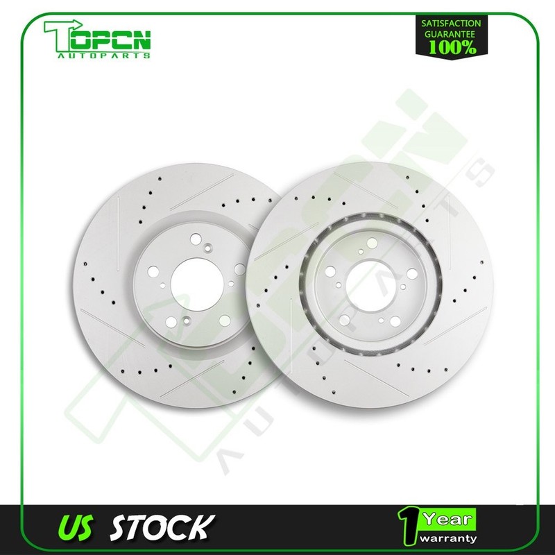 Front Drilled And Slotted Brake Discs Rotors Kit For Acura MDX ZDX Honda Pilot