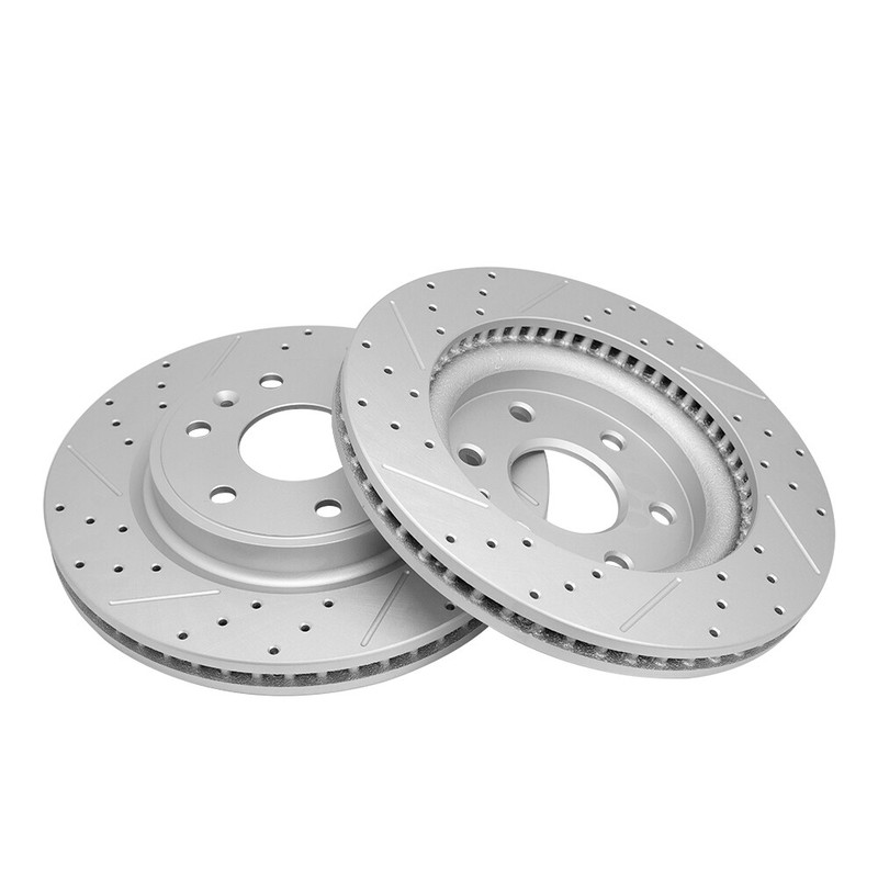 Front Rear Drilled Disc Brake Rotors For GMC Acadia Buick Enclave Chevy Traverse gallery