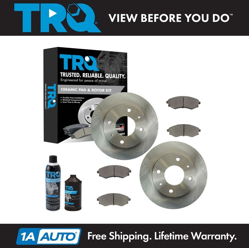 TRQ Front Disc Brake Pad & Rotor Kit w/Chemicals for Elantra Tiburon