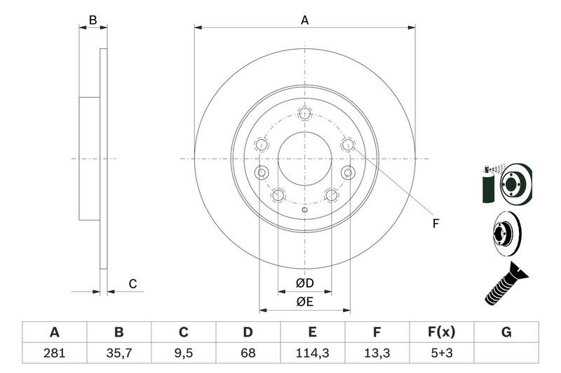 Bosch 0 986 479 E55 Brake Disc for Mazda gallery