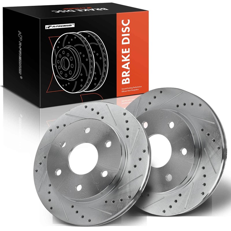 2x Drilled Brake Rotors Front for Chevrolet Silverado 1500 Cadillac Escalade GMC