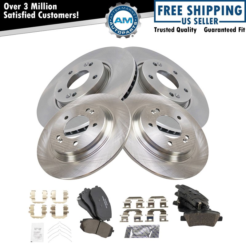 Front & Rear Brake Pad & Rotor Kit Ceramic Fits 2016 Hyundai Sonata