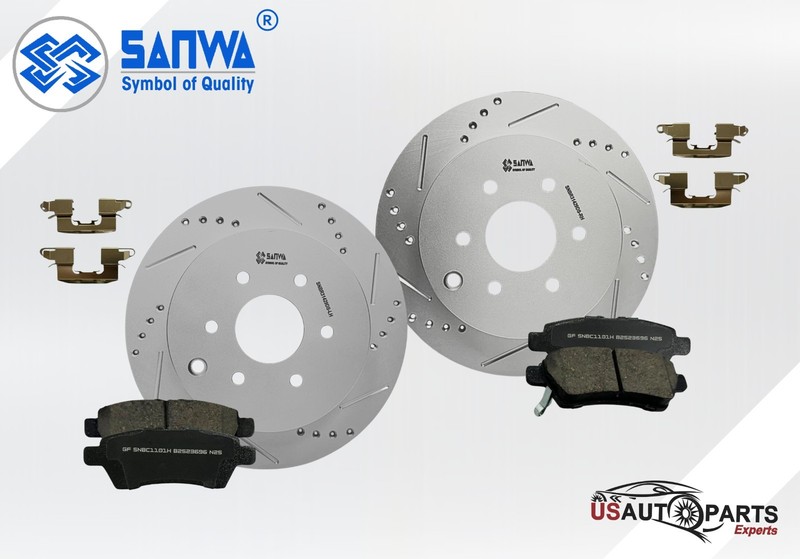 REAR BRAKE ROTOR GEOMET VENTED DS &CERAMIC PAD KIT 308 mm FOR PATHFINDER 05-12