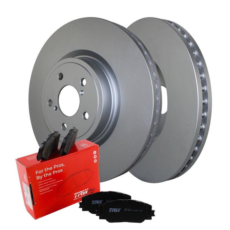 Front Brake Kit 316mm Disc Rotors & TRW Low-Met Pads For Forester Legacy Outback