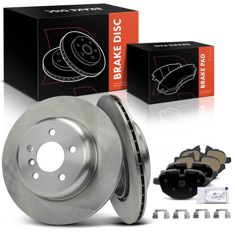 6Pcs Rear Disc Brake Rotor & Ceramic Brake Pad for BMW F10 528i 535d 535i xDrive