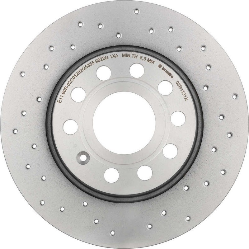 Disc Brake Rotor-Premium Xtra Cross Drilled UV Coated Rotor Brembo 08.B413.1X