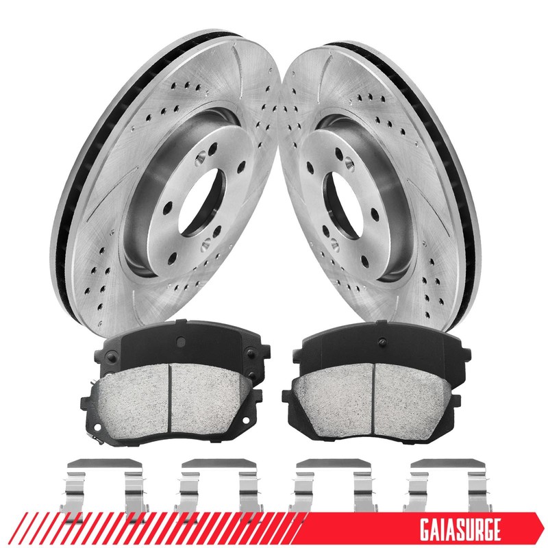 Front Drilled Slotted Rotors Ceramic Brake Pads for Kia Sportage 2011 2012-2016