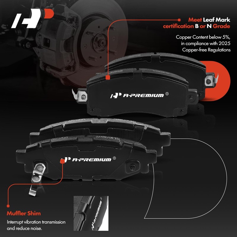 A-Premium Front & Rear Disc Brake Rotors & Ceramic Pads for Subaru Impreza 17-19 gallery