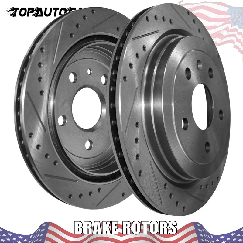 Rear Drilled Brake Rotors for Chevrolet Camaro 2010-2015 Cadillac CTS 08-19