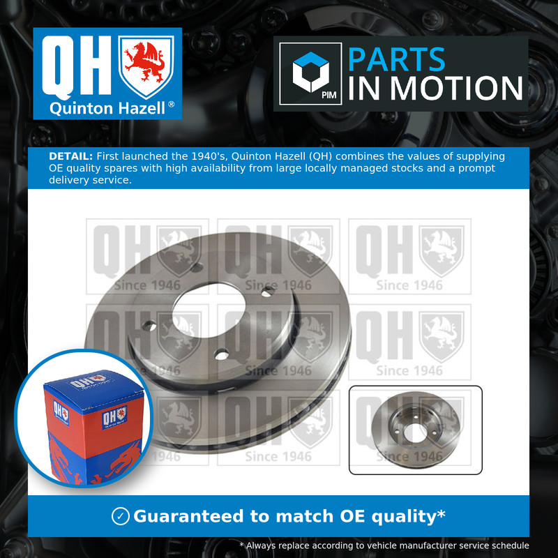 2x Brake Discs Pair Vented fits SMART FORFOUR 1.1 Front 04 to 06 256mm Set QH