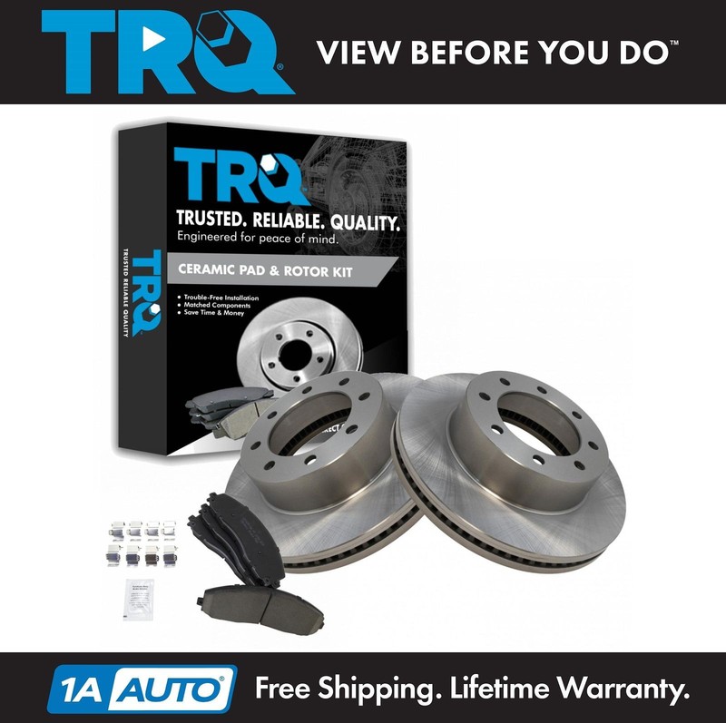 TRQ Front Premium Posi Ceramic Disc Brake Pad & Rotor Kit for Ford Pickup Truck