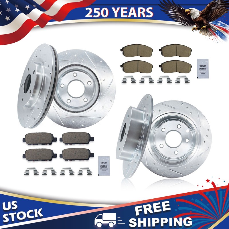 Front Rear Disc Brake Rotors Ceramic Brake Pads for 2013 - 2025 Nissan Altima