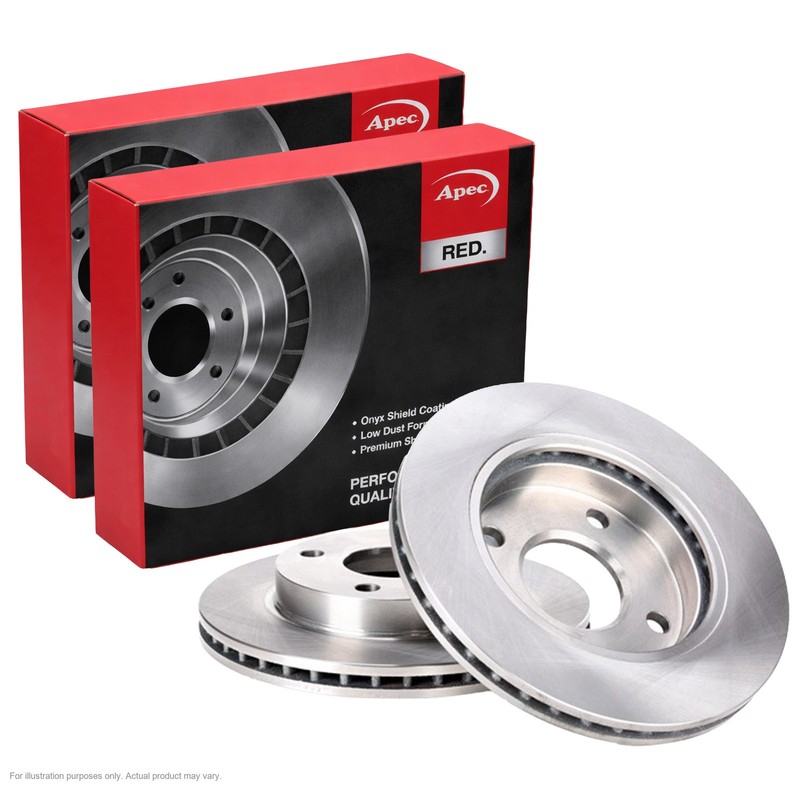 2x APEC Front Brake Discs For FORD FIESTA V Van 1.6 TDCi 2007-09 DSK815