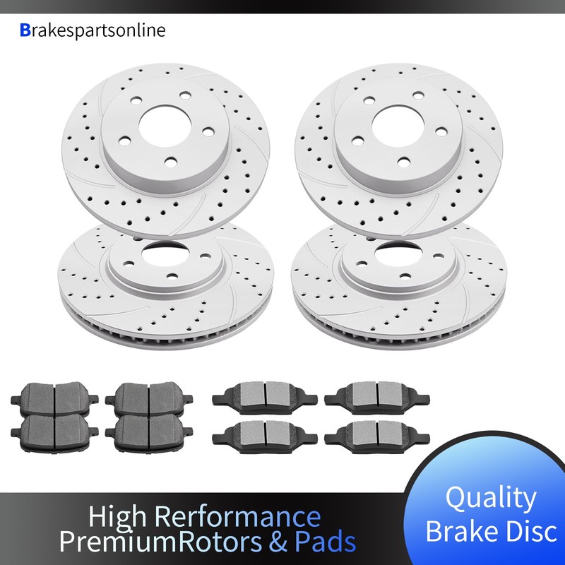 Front Rear Brake Rotors Pads Kit for Pontiac G6 2006-2007 Base w/ 4-Wheel ABS