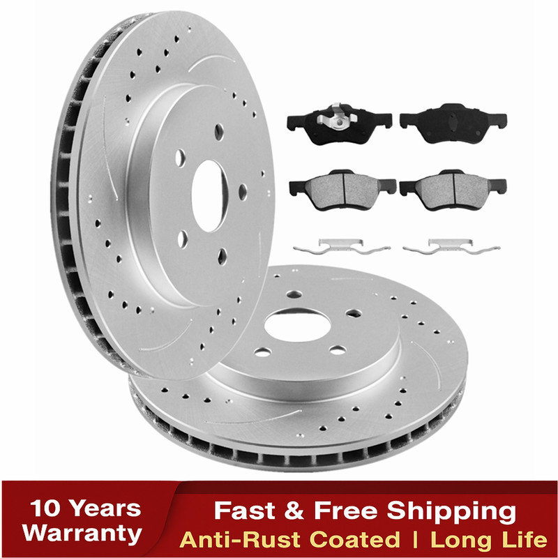 Front Disc Rotors + Brake Pads for Ford Escape Mazda Tribute Mercury Mariner
