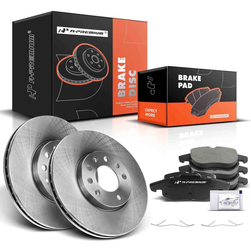 A-Premium Front Disc Brake Rotors & Ceramic Pads for Saab 9-3 2003-2010 L4 2.0L