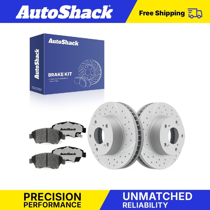 Front Drilled Slotted Brake Rotors Ceramic Pads for Honda, Civic 2012-2015