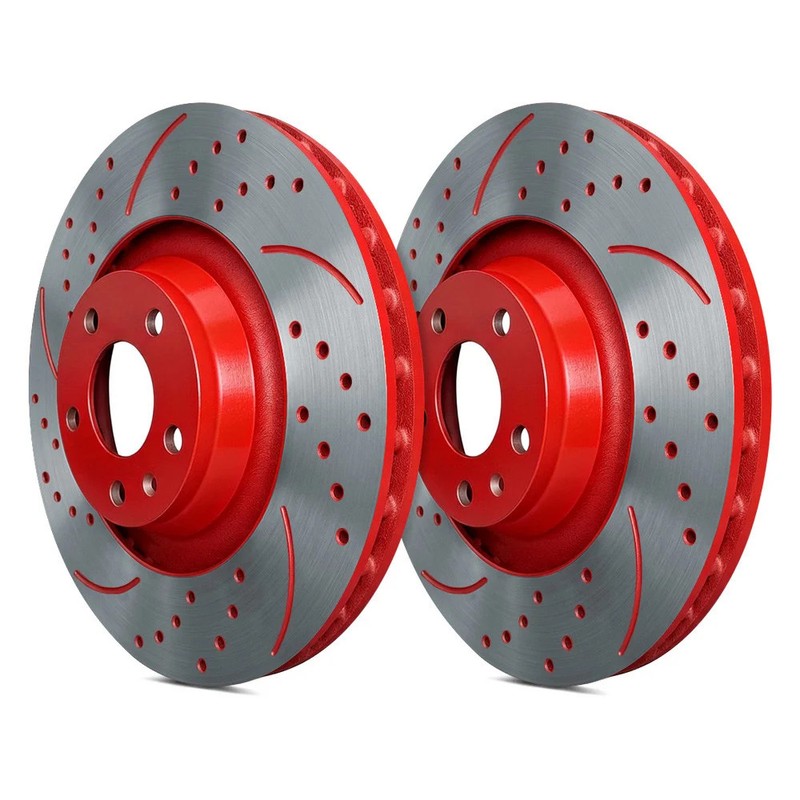 SP Performance Double Drilled & Slotted 1-Piece Brake Rotors gallery