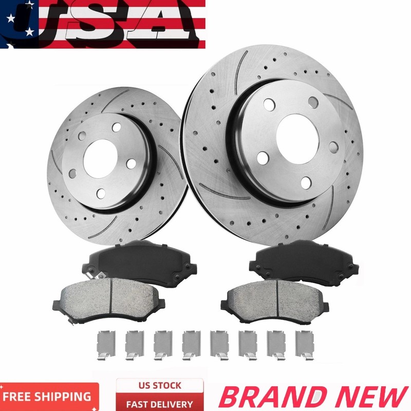 Front Drilled Brake Rotors Ceramic Pads for Avalon Toyota Solara Brakes Pads Kit