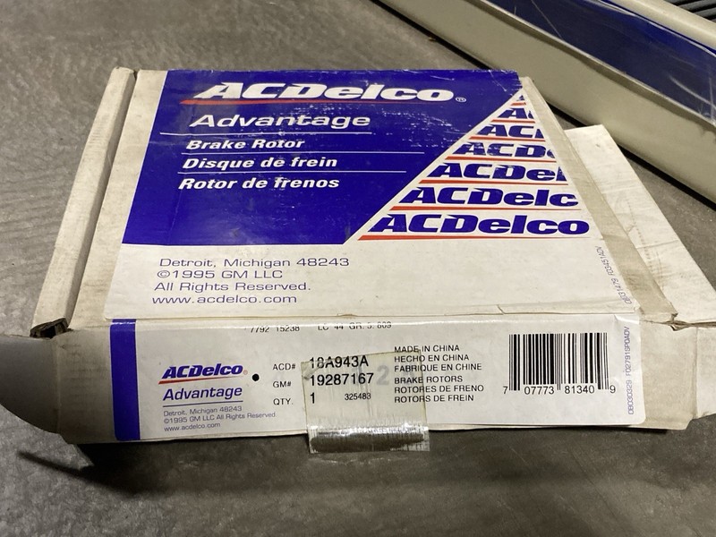 ACD# 18A943A GM# 19287167 GENUINE OEM ACDELCO BRAKE ROTOR free Shipping gallery