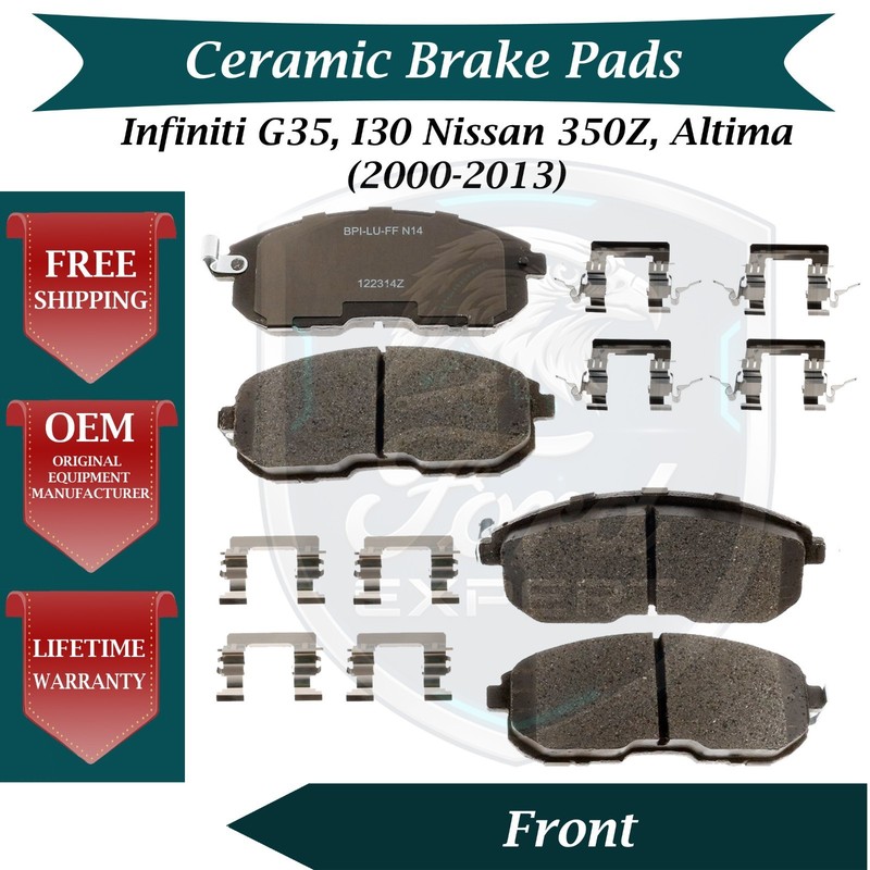 New OE Front Ceramic Brake Pads Kit For 2000-2013 Nissan/Infiniti 10 Yr Warranty