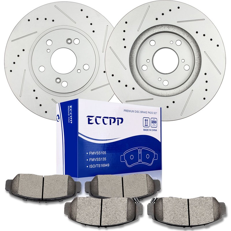 11.81″ 300mm Front Drilled Rotors Brake Pads for Honda Accord Acura CL TL TSX
