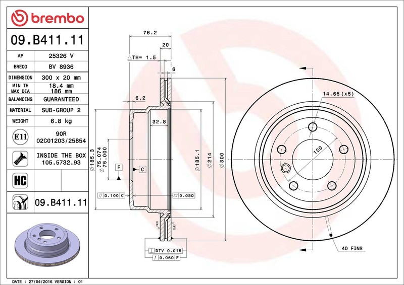 2x Brake Discs Pair Vented fits BMW 123D E82, E88 2.0D Rear 07 to 13 300mm Set gallery