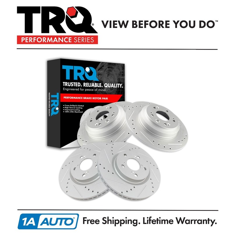 TRQ Performance Front & Rear Brake Rotors Set For 2009-2014 Acura TL