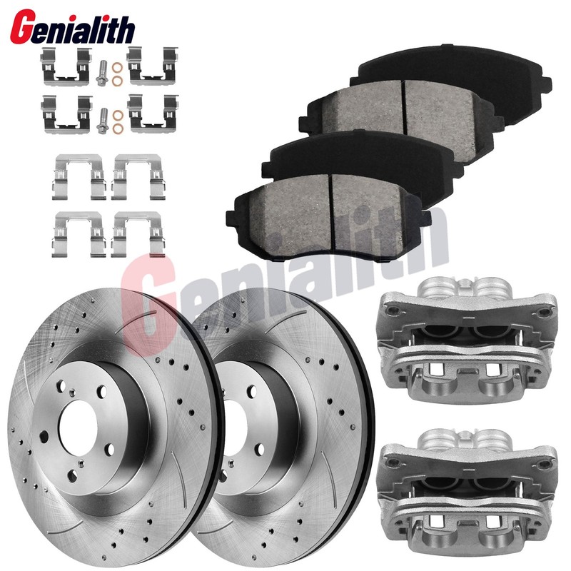 Front Brake Rotors Pads + Brake Calipers Kits for Subaru Legacy Outback Forester