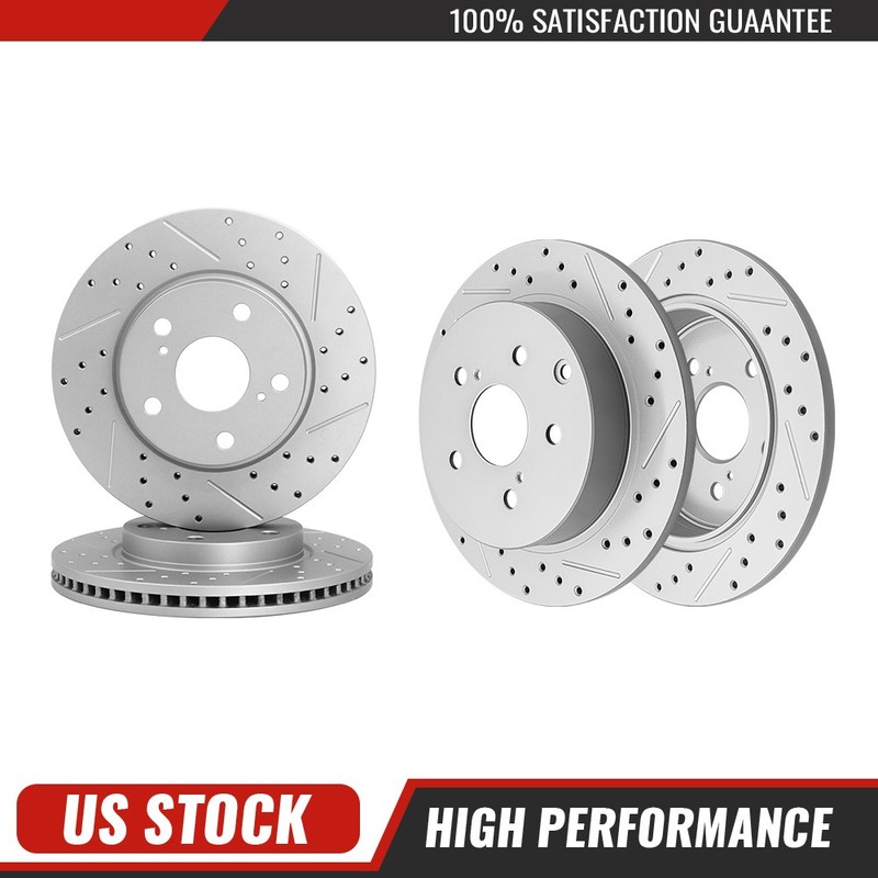Front & Rear Disc Brake Rotors for 2012 2013 2014 2015 2016 2017 Toyota Prius V