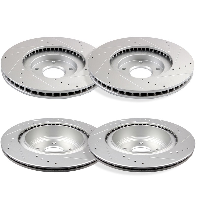 Front Rear Brake Discs Rotors For Infiniti EX35 M45 For Nissan 350Z Drilled slot