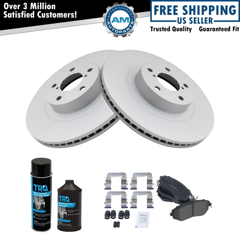 Front Ceramic Brake Pad & Coated Rotor Kit w/Chemicals for Subaru Scion FR-S