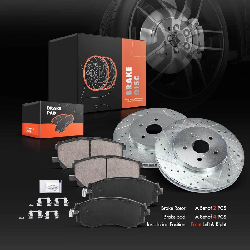 Front Drilled Brake Rotor & Ceramic Brake Pad for Lexus RX330 Toyota Highlander gallery