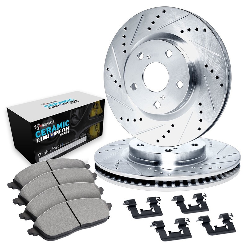 WGTH1-75002 R1 Concepts Brake Disc and Pad Kits 2-Wheel Set Rear for Lexus LS460