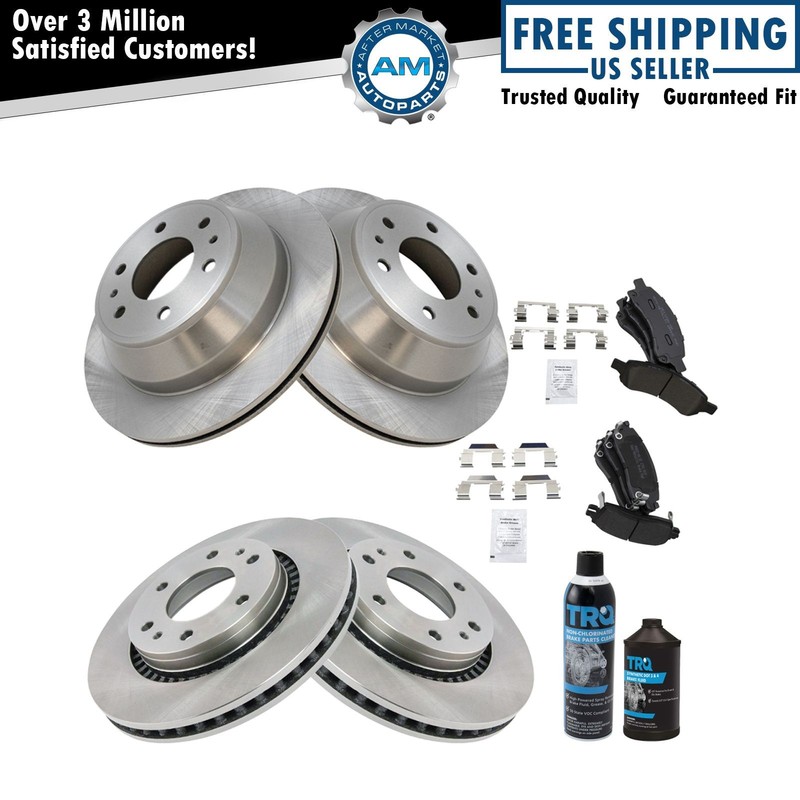 Brake Pad & Rotor Kit Metallic Front Rear w/Chemicals
