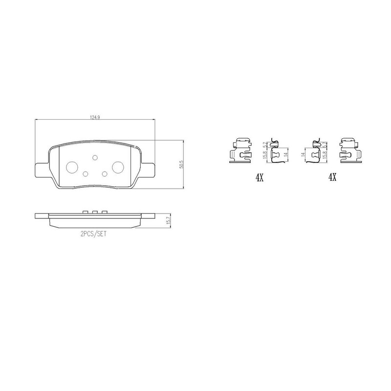 Brembo OEM Front & Rear Ceramic Brake Pads Kit For 2021-2023 Hyundai Santa Fe gallery