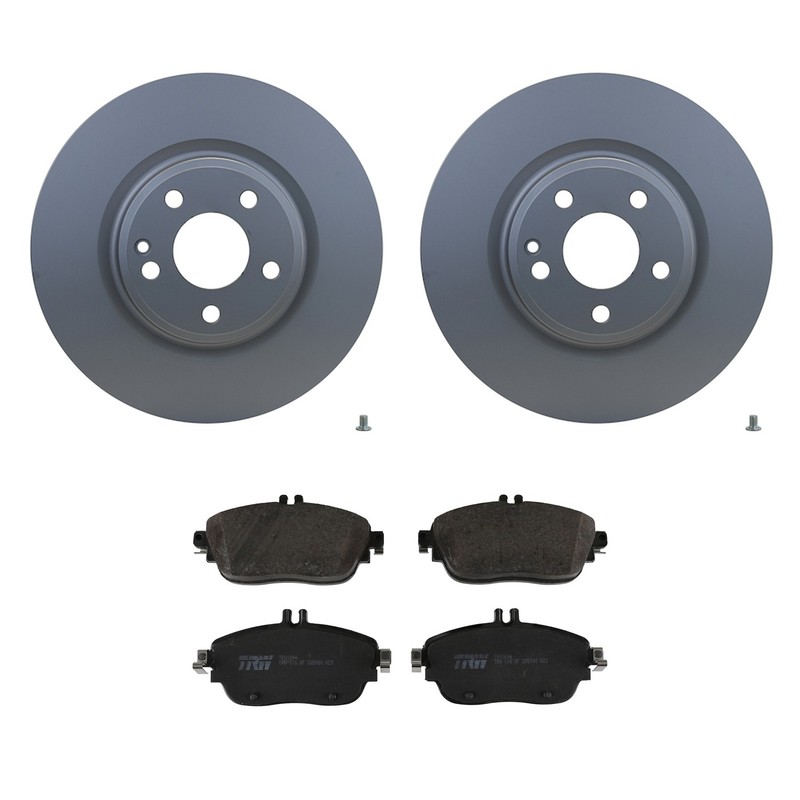Hella Front Rotors TRW Pro Low-Met Disc Brake Pads Kit For C117 CLA250 M156 QX30