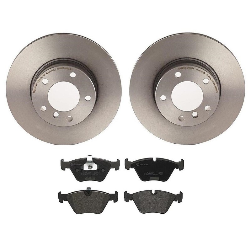 Brembo Front Brake Kit 296mm Disc Rotors Low-Me Pads for BMW E39 528i 1997-1998